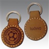 Round leather keychain